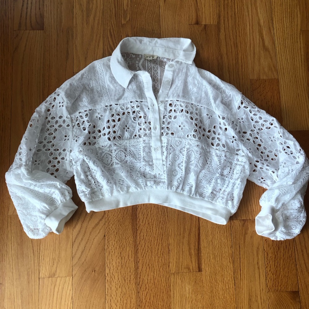 Anthropologie Pilcro cutworm bubble sleeve shirt - Picture 5 of 9